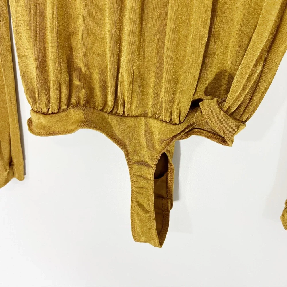Free People Intimately Too Turnt Bodysuit in Golden Nugget Size Small